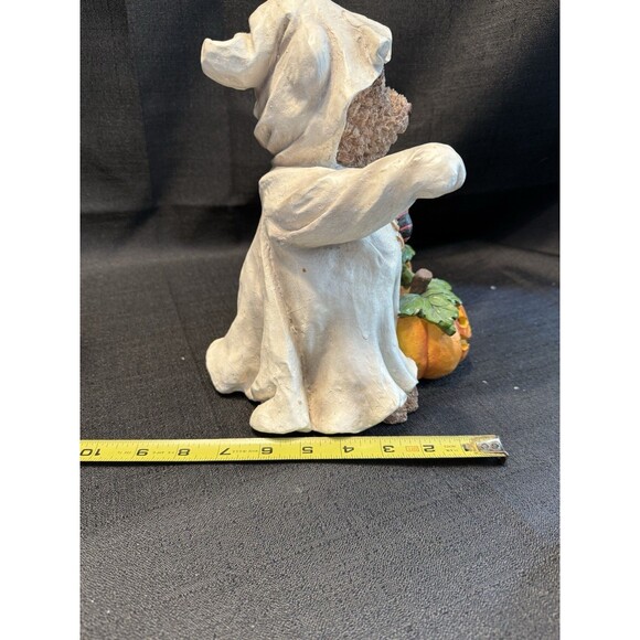 Halloween Light Up Teddy Bear With Pumpkins Vintage 2000 Resin - Picture 9 of 9
